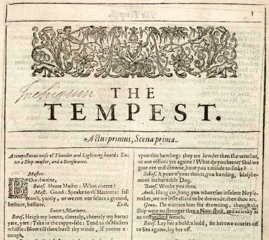 Forecast for the Fall Semester: TemFest Celebrates The Tempest, Dec. 3