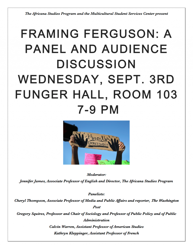 Framing Ferguson: A Panel and Audience Discussion