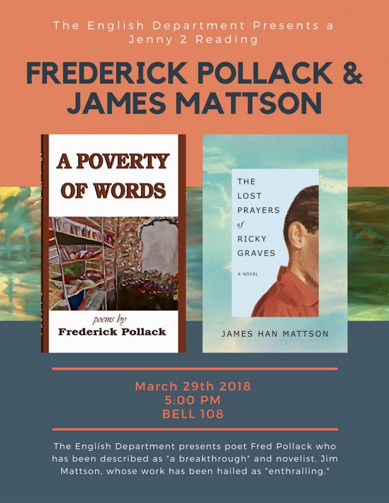 The Jenny McKean Moore Reading Series Presents: Frederick Pollack & James Mattson