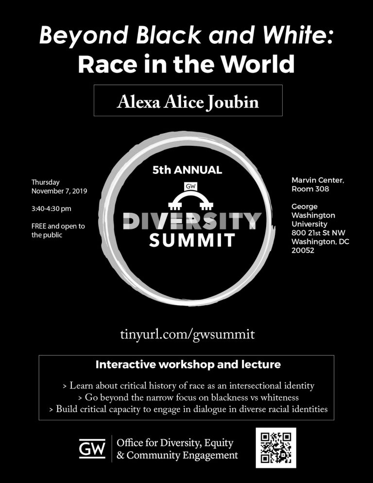 Beyond Black and White: Race in the World, 3:40 pm Thursday Nov. 7