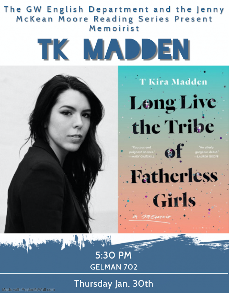 TK Madden in the Jenny McKean Moore Reading Series Thursday