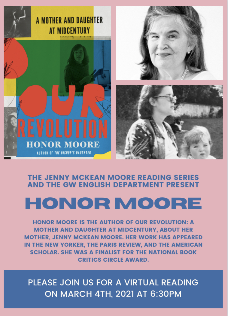 Jenny McKean Moore Reading – Creative nonfiction writer Honor Moore